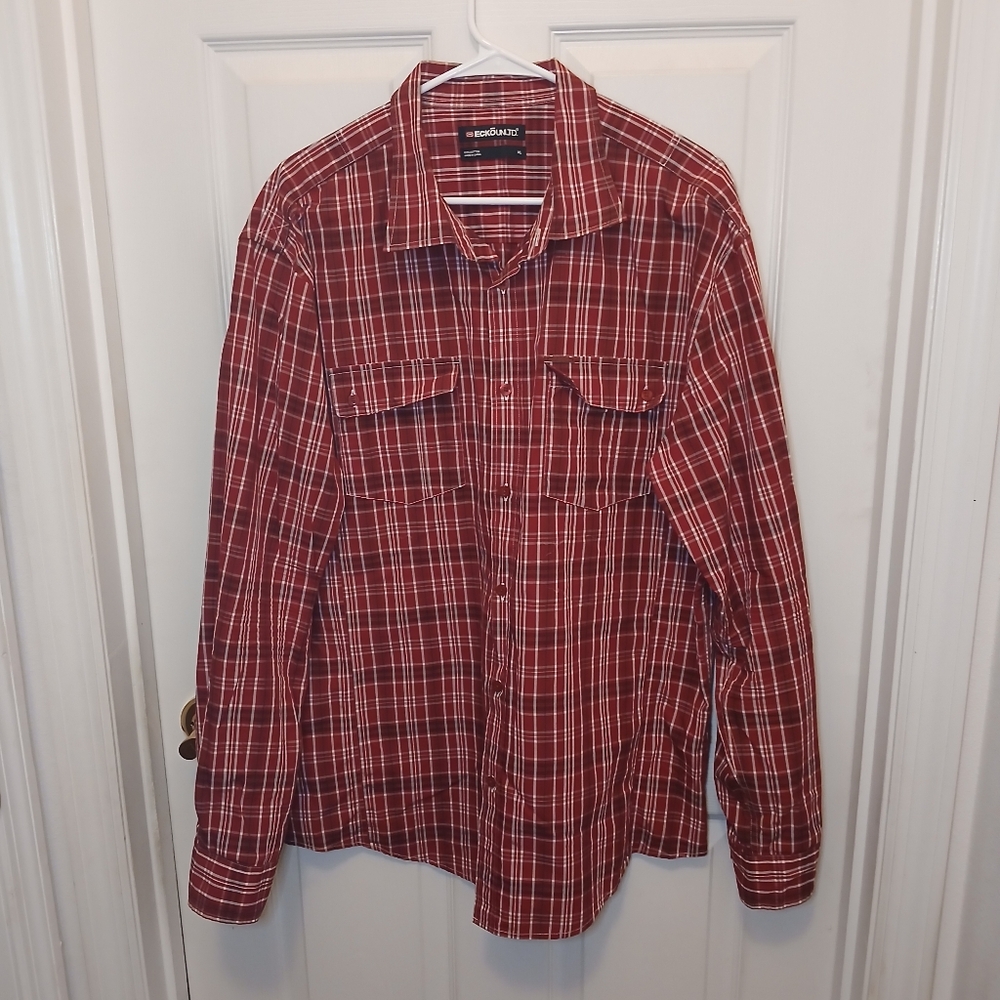 Vintage Ecko Unltd NWOT Shirt Men's Size XL Red Checked Plaid Grunge Retro